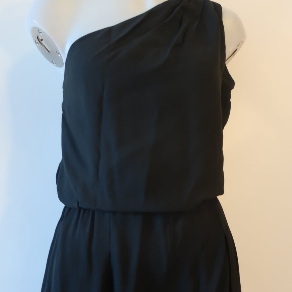 Womens Halston Heritage Black One Shoulder Jumpsuit 6 - Picture 3 of 7
